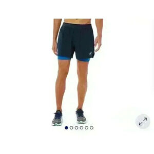 Asics Sz‎ M Road 2-N-1 Shorts Active Wear Outdoor Athletic Shorts